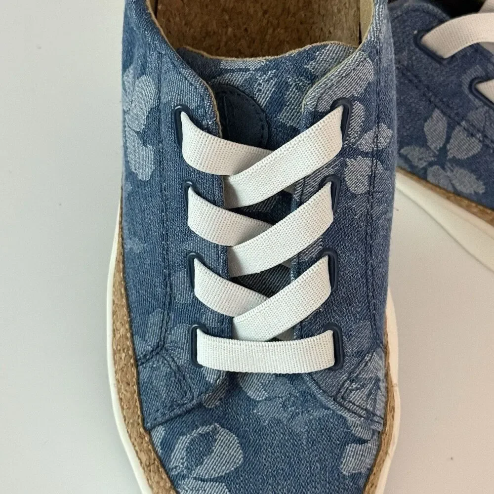 Revitalign Orthotic Slip-On Sneaker Womens Size 8B Cork Denim Floral Hermosa
